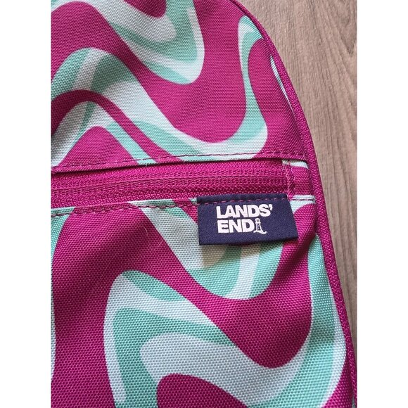 Lands End Pink & Aqua Swirl Insulated Lunchbox - Picture 2 of 9